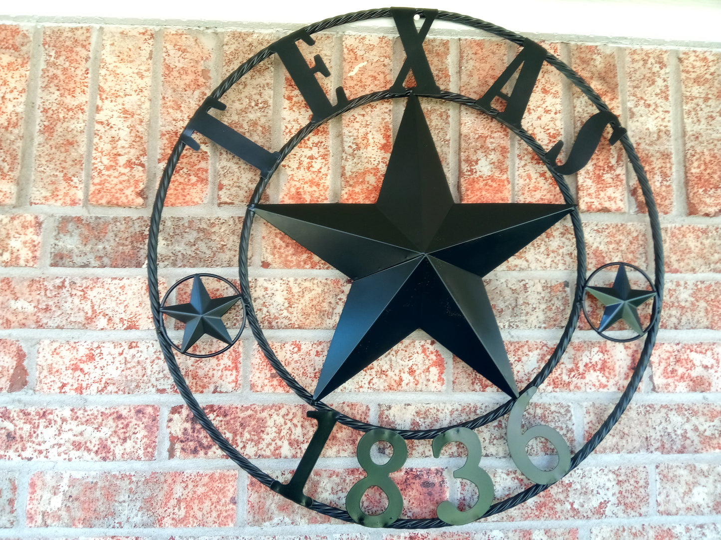 24", 32", 36", 40", 50" RUSTIC BLACK TEXAS 1836 BARN STAR METAL ART WESTERN HOME DECOR VINTAGE RUSTIC BLACK