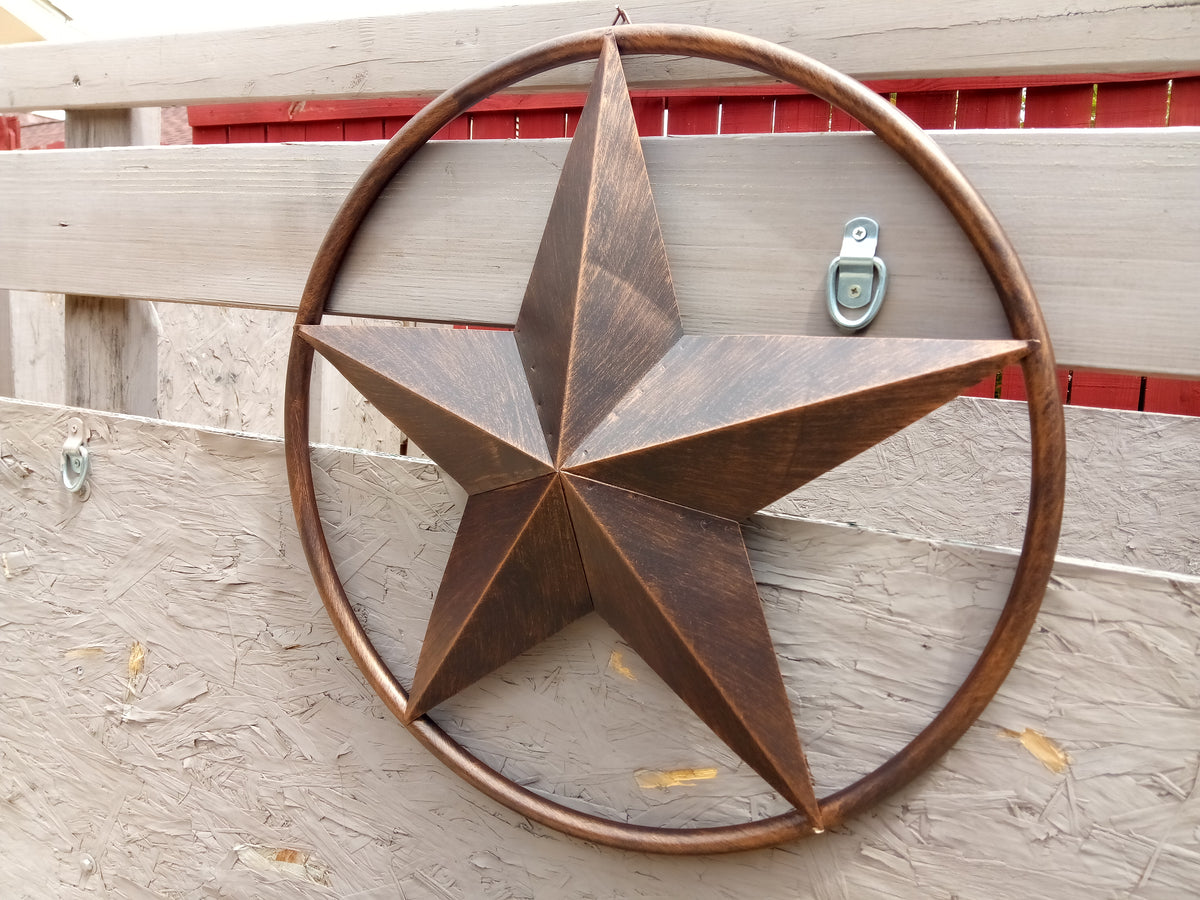 32" RUSTIC BRONZE SOLID RING METAL BARN LONE STAR WESTERN HOME DECOR HANDMADE NEW-#EH10027