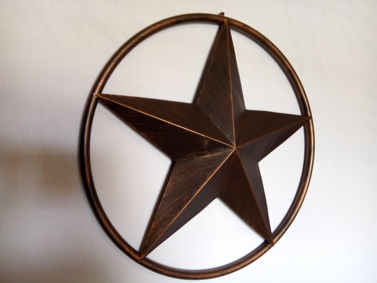 SOLID RING BRONZE BARN STAR METAL LONE STAR WESTERN HOME DECOR HANDMADE NEW 3" TO 38"-#EH10026
