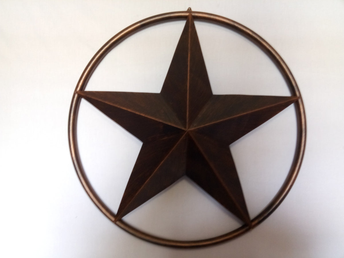 32" RUSTIC BRONZE SOLID RING METAL BARN LONE STAR WESTERN HOME DECOR HANDMADE NEW-#EH10027