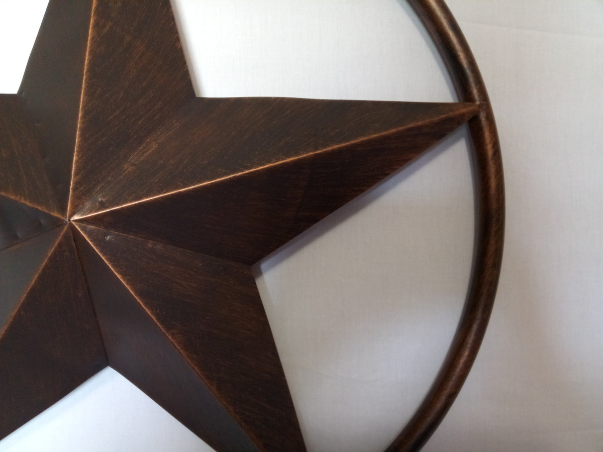 32" RUSTIC BRONZE SOLID RING METAL BARN LONE STAR WESTERN HOME DECOR HANDMADE NEW-#EH10027