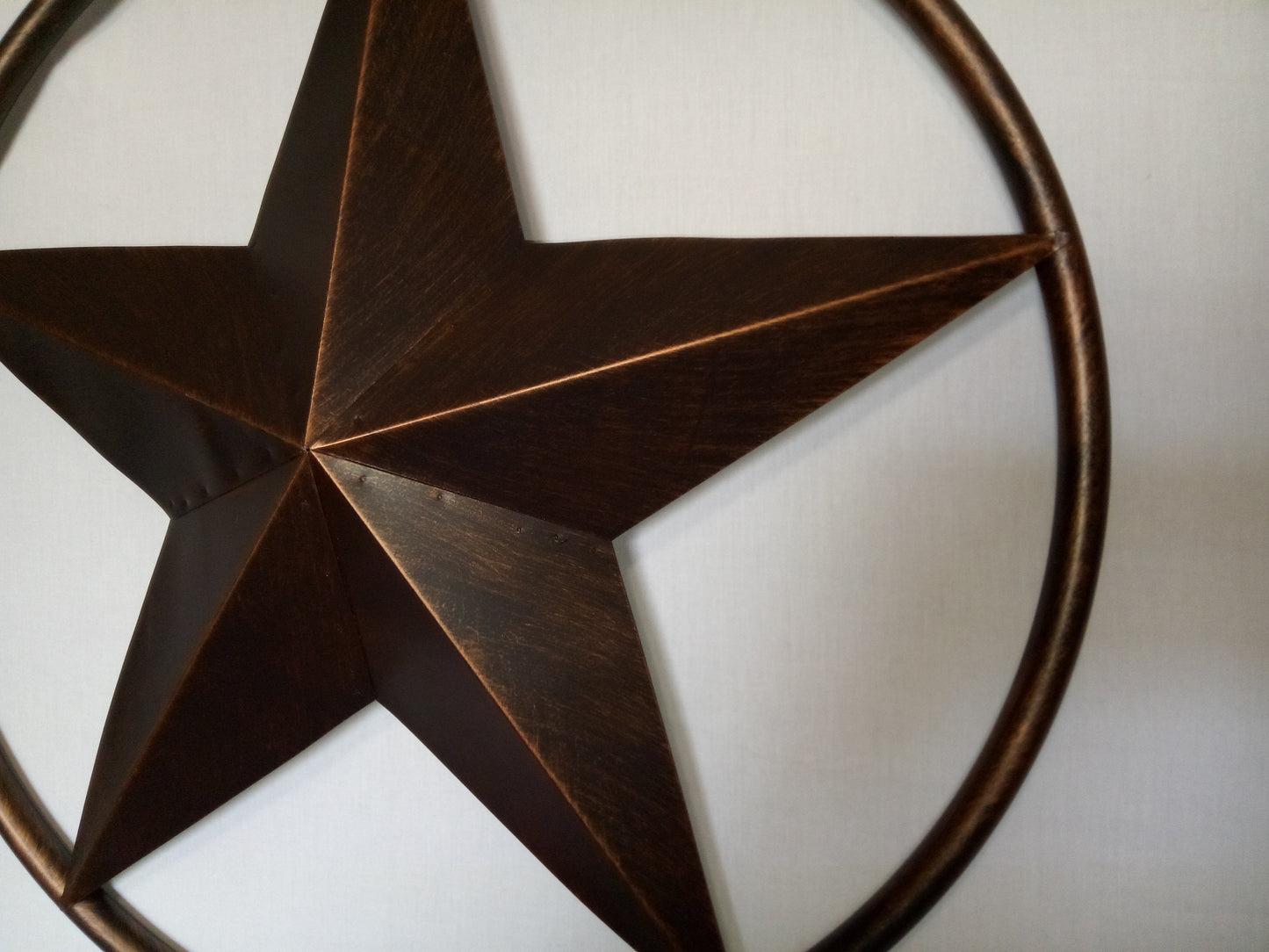 3" TO 38" RUSTIC BRONZE BARN STAR SOLID RING METAL LONE STAR WESTERN HOME DECOR HANDMADE-#EH10026