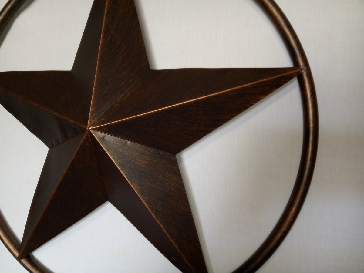 32" RUSTIC BRONZE SOLID RING METAL BARN LONE STAR WESTERN HOME DECOR HANDMADE NEW-#EH10027