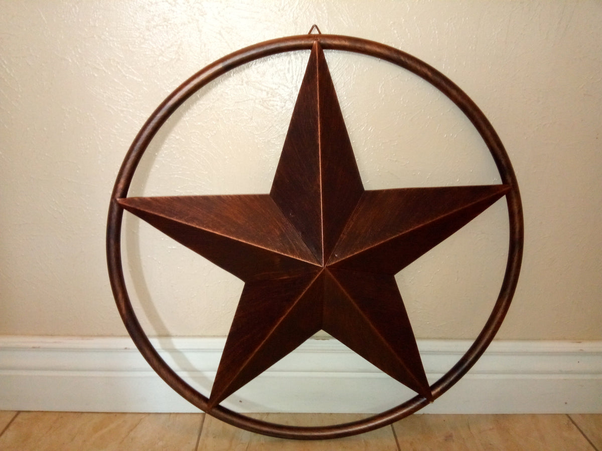 32" RUSTIC BRONZE SOLID RING METAL BARN LONE STAR WESTERN HOME DECOR HANDMADE NEW-#EH10027