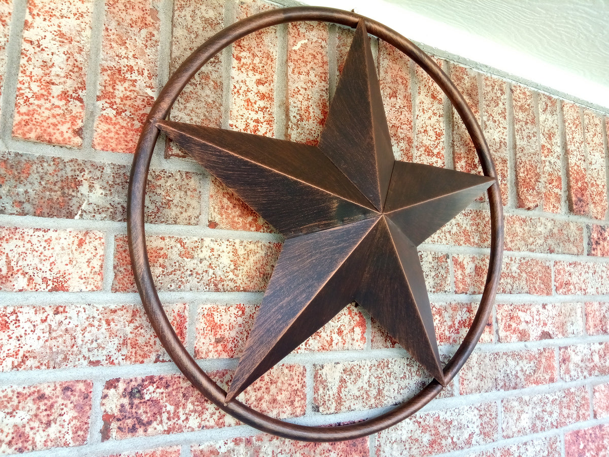 32" RUSTIC BRONZE SOLID RING METAL BARN LONE STAR WESTERN HOME DECOR HANDMADE NEW-#EH10027