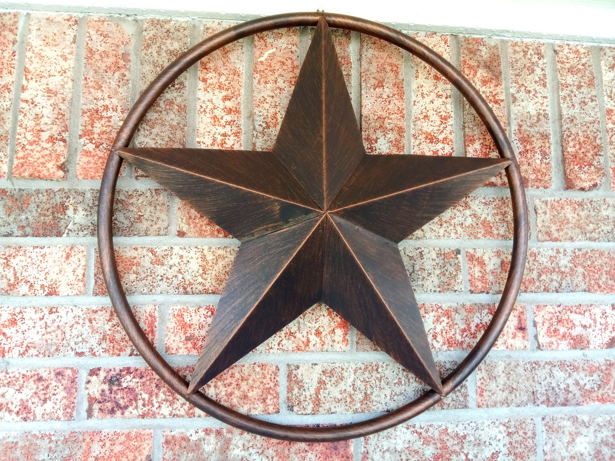 32" RUSTIC BRONZE SOLID RING METAL BARN LONE STAR WESTERN HOME DECOR HANDMADE NEW-#EH10027
