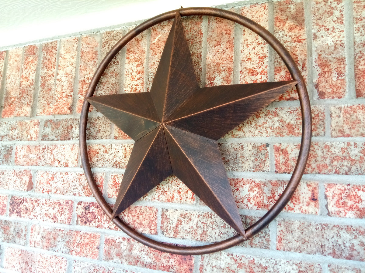 32" RUSTIC BRONZE SOLID RING METAL BARN LONE STAR WESTERN HOME DECOR HANDMADE NEW-#EH10027