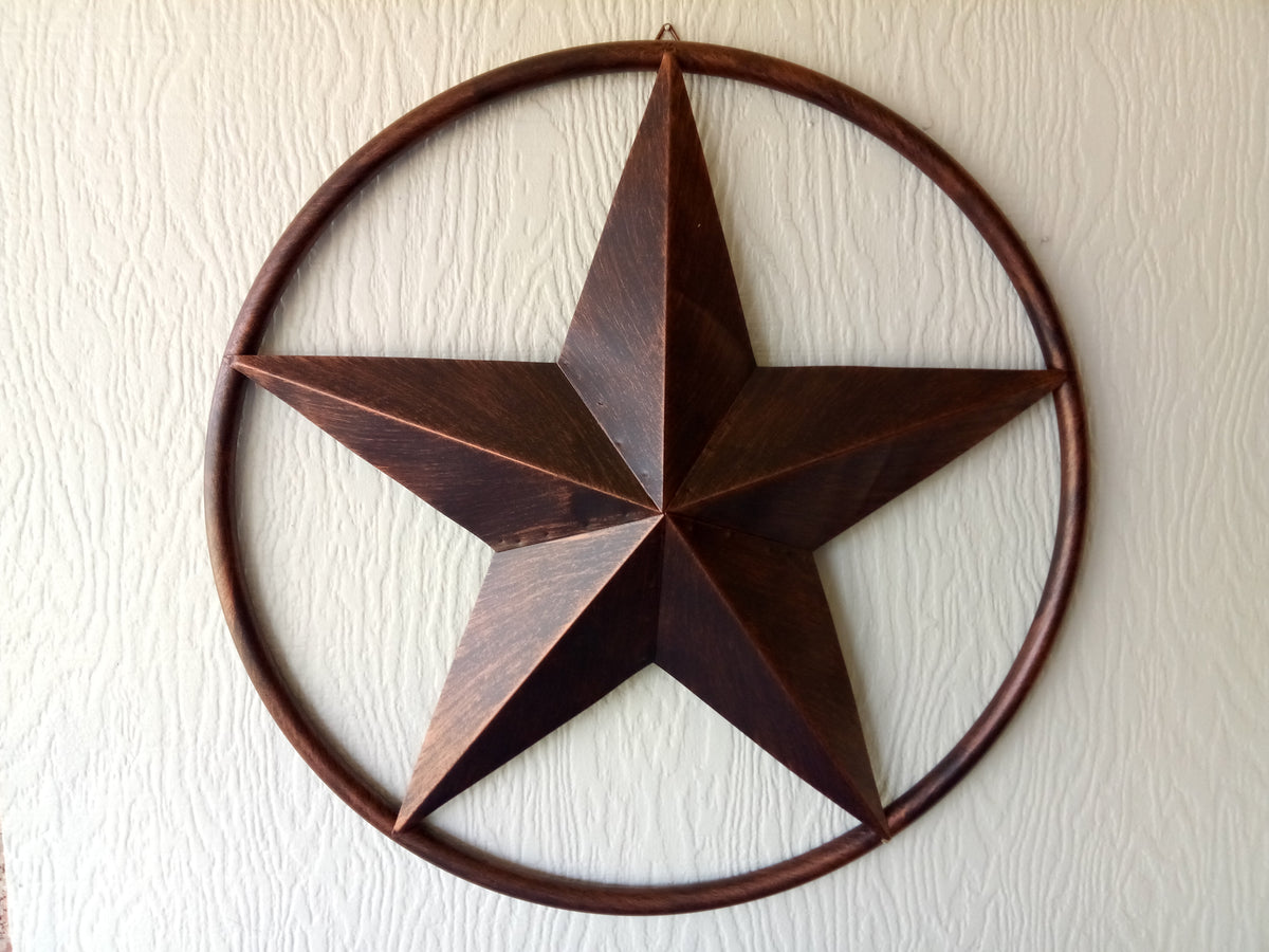 32" RUSTIC BRONZE SOLID RING METAL BARN LONE STAR WESTERN HOME DECOR HANDMADE NEW-#EH10027