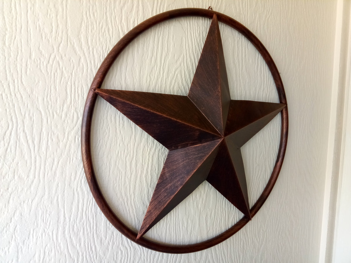 32" RUSTIC BRONZE SOLID RING METAL BARN LONE STAR WESTERN HOME DECOR HANDMADE NEW-#EH10027