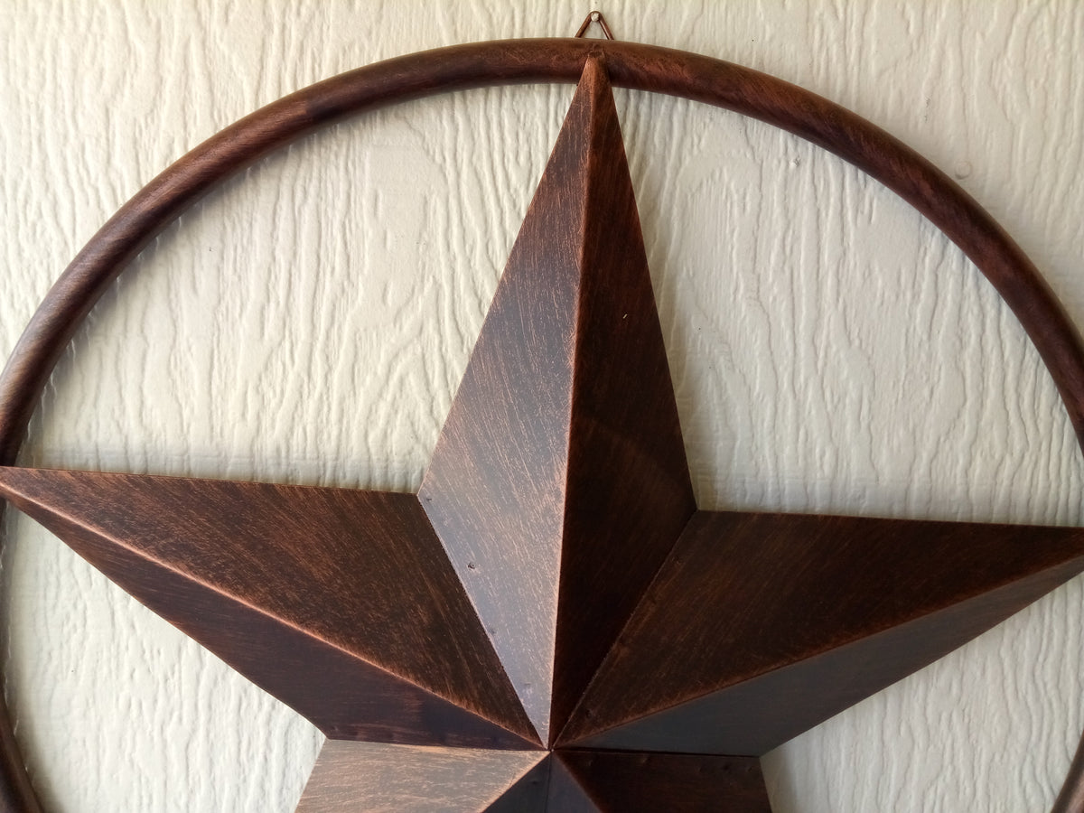 32" RUSTIC BRONZE SOLID RING METAL BARN LONE STAR WESTERN HOME DECOR HANDMADE NEW-#EH10027