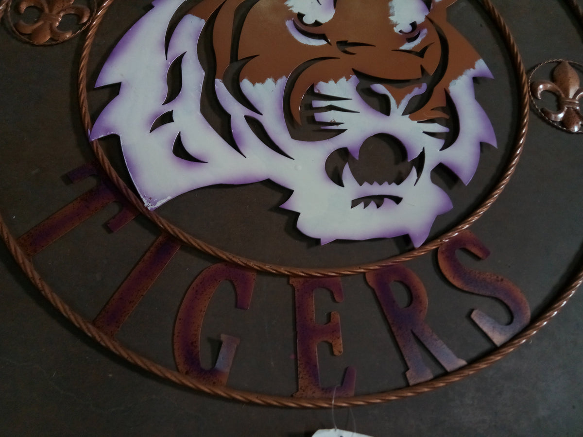 12",18", 24", 32", 36" GEAUX TIGERS CUSTOM METAL VINTAGE CRAFT SIGN TEAM HANDMADE