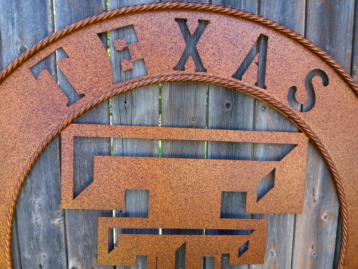 36" TEXAS TECH CUSTOM METAL VINTAGE CRAFT WESTERN HOME DECOR HANDMADE