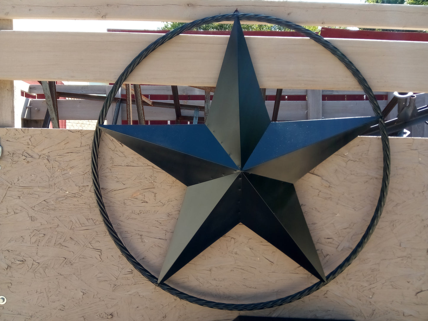 BLACK STAR BARN STAR METAL RUSTIC LONE STAR TWISTED ROPE RING WESTERN HOME DECOR HANDMADE NEW 3" - 96" #EH10608