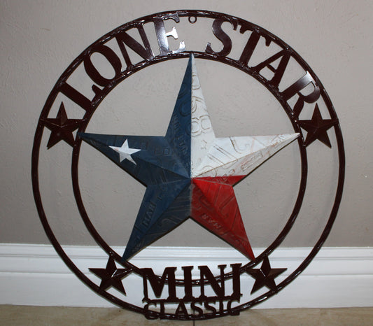 CUSTOM STAR NAME RED WHITE BLUE LONE STAR MINI CUSTOM 3d STAR METAL NAME BARN STAR WITH TWISTED ROPE RING DESIGN METAL WALL ART WESTERN HOME DECOR VINTAGE RUSTIC RED WHITE BLUE NEW HANDMADE