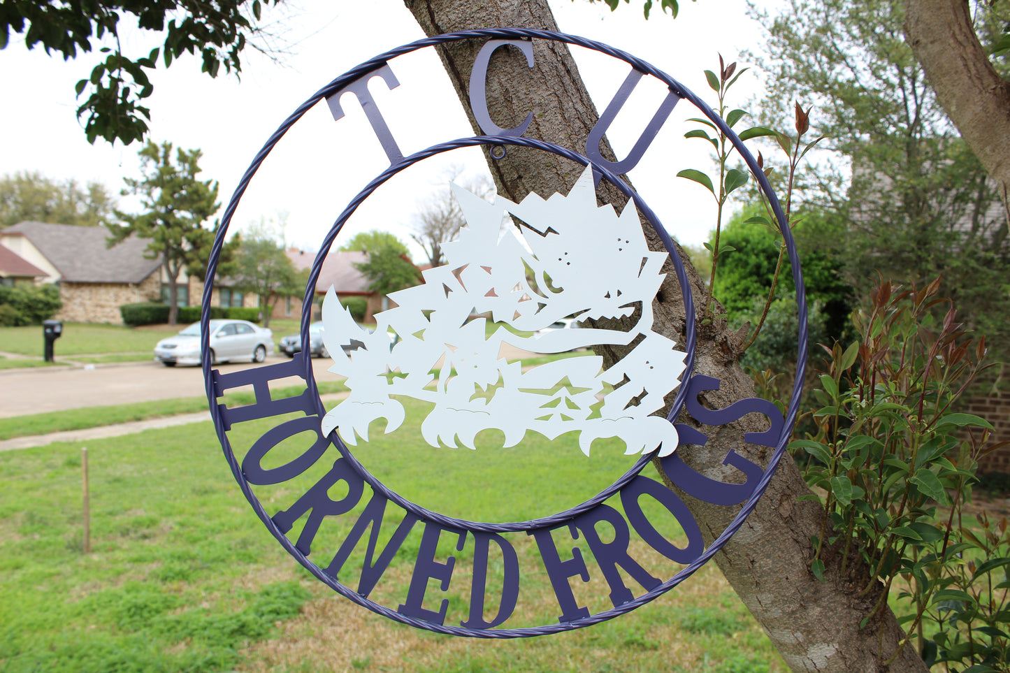 12",18",24",32",36" TCU HORNED FROGS CUSTOM METAL VINTAGE CRAFT TEAM SIGN HANDMADE