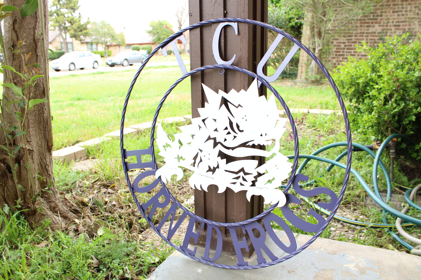 12",18",24",32",36" TCU HORNED FROGS CUSTOM METAL VINTAGE CRAFT TEAM SIGN HANDMADE