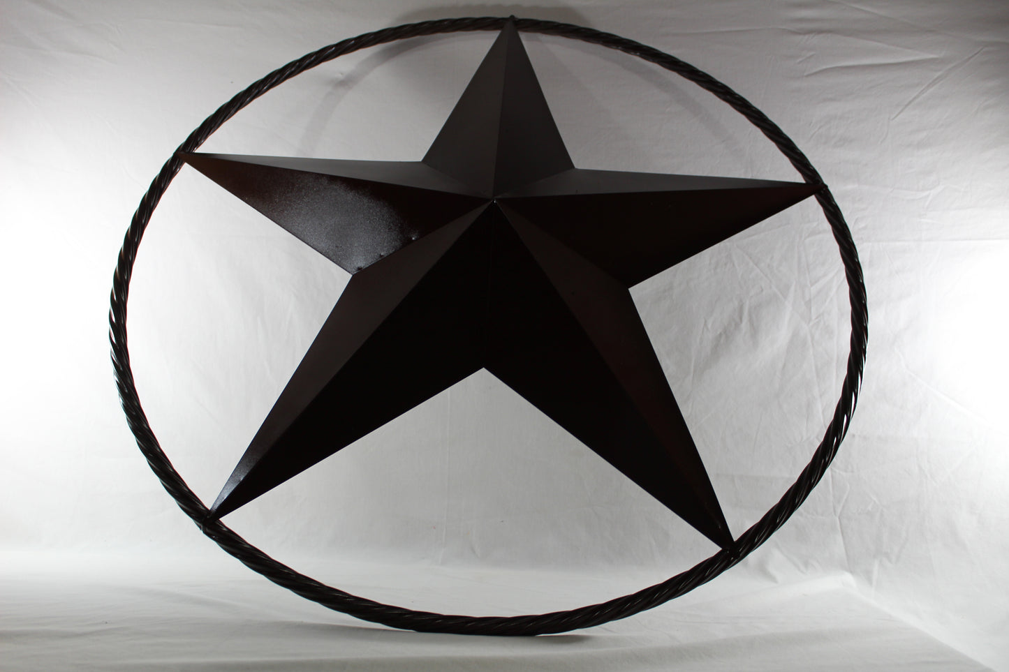 RUSTIC BROWN BARN METAL STAR TWIST RING WESTERN HOME DECOR HANDMADE NEW #EH11537