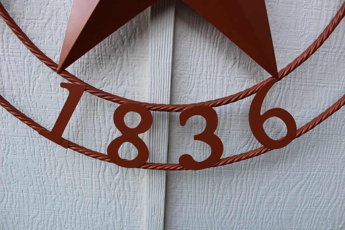 24", 32", 36", 40", 44", 50" RUSTIC ORANGE COPPER TEXAS 1836 BARN STAR METAL ART WESTERN HOME DECOR VINTAGE NEW