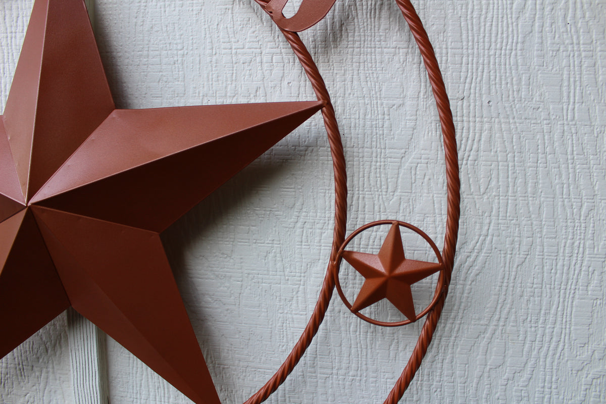 24", 32", 36", 40", 44", 50" RUSTIC ORANGE COPPER TEXAS 1836 BARN STAR METAL ART WESTERN HOME DECOR VINTAGE NEW