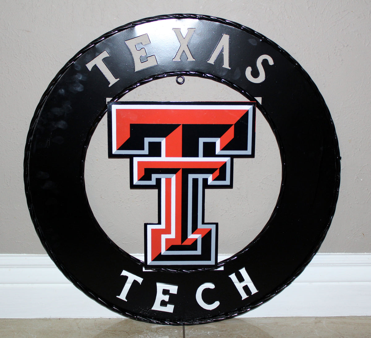 TEXAS TECH CUSTOM METAL VINTAGE CRAFT SIGN WESTERN HOME DECOR HANDMADE