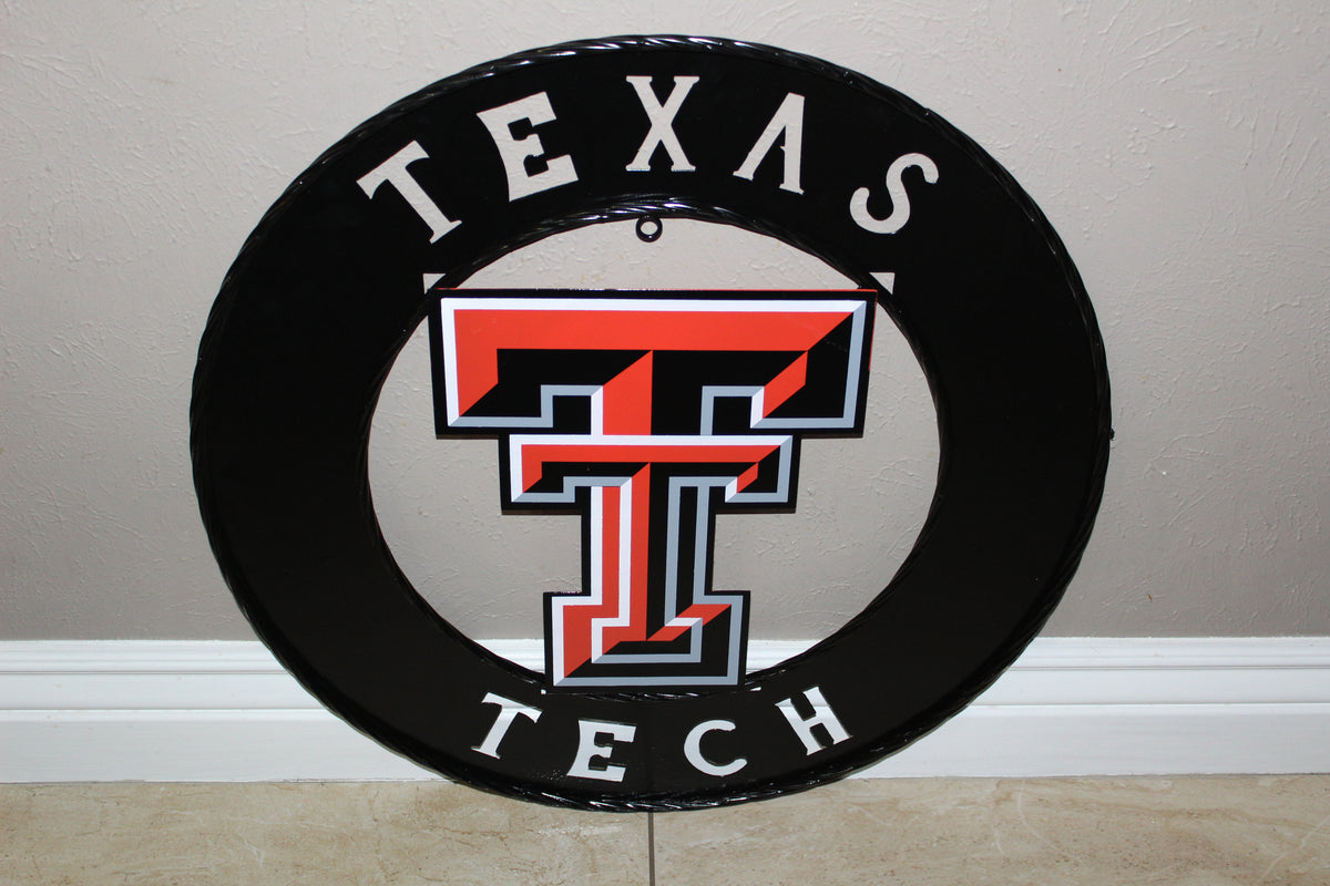 TEXAS TECH CUSTOM METAL VINTAGE CRAFT SIGN WESTERN HOME DECOR HANDMADE