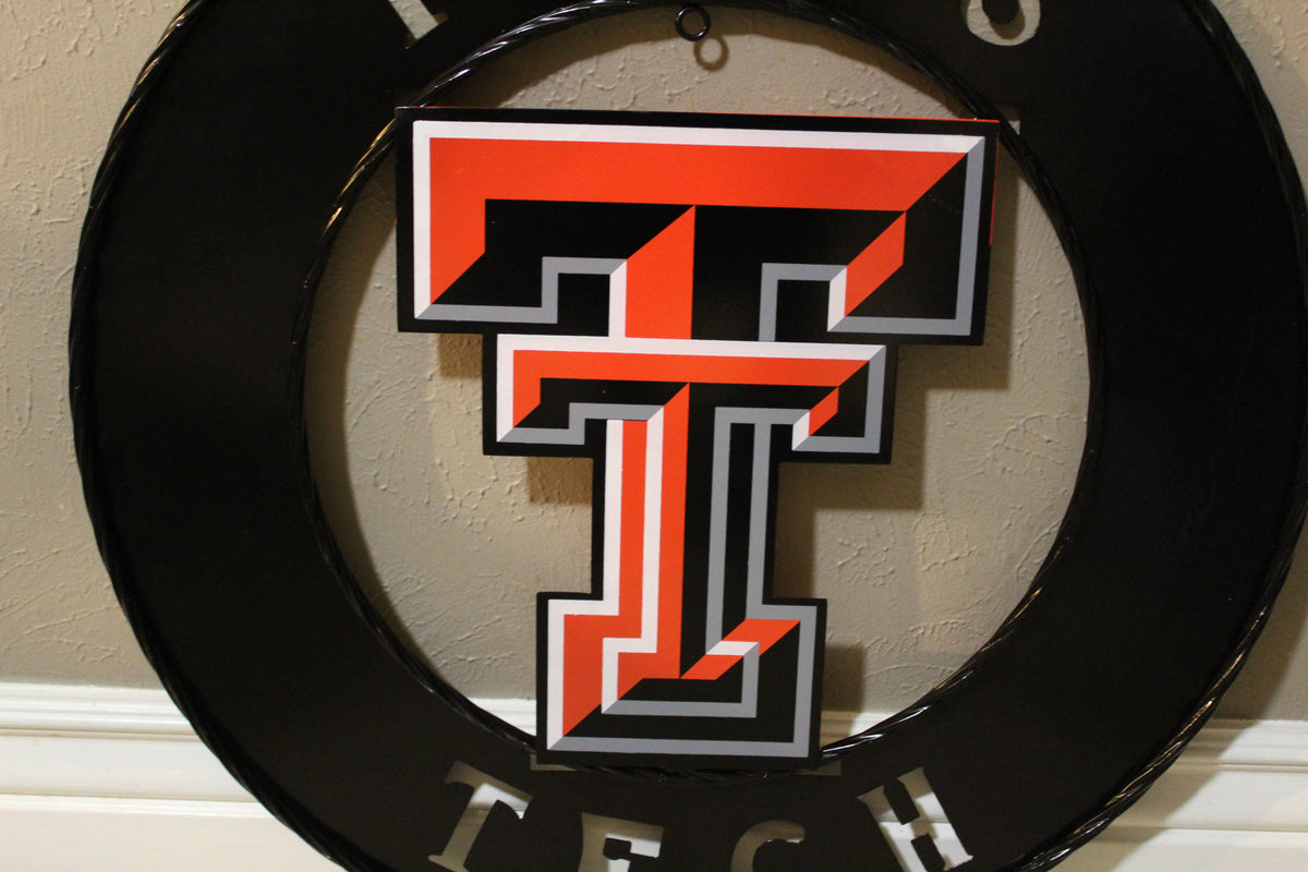 TEXAS TECH CUSTOM METAL VINTAGE CRAFT SIGN WESTERN HOME DECOR HANDMADE