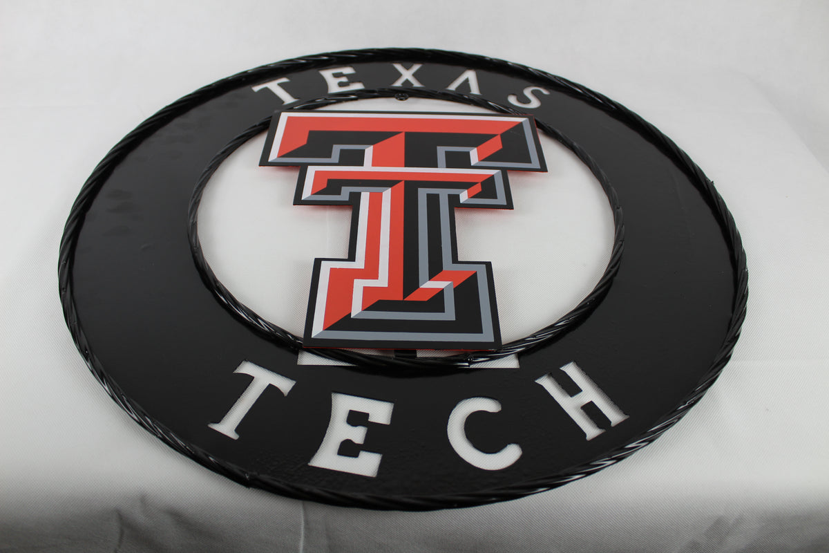 TEXAS TECH CUSTOM METAL VINTAGE CRAFT SIGN WESTERN HOME DECOR HANDMADE