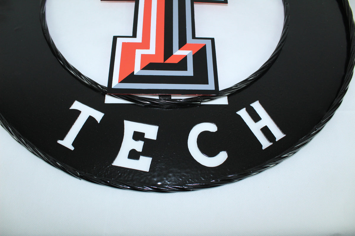 TEXAS TECH CUSTOM METAL VINTAGE CRAFT SIGN WESTERN HOME DECOR HANDMADE