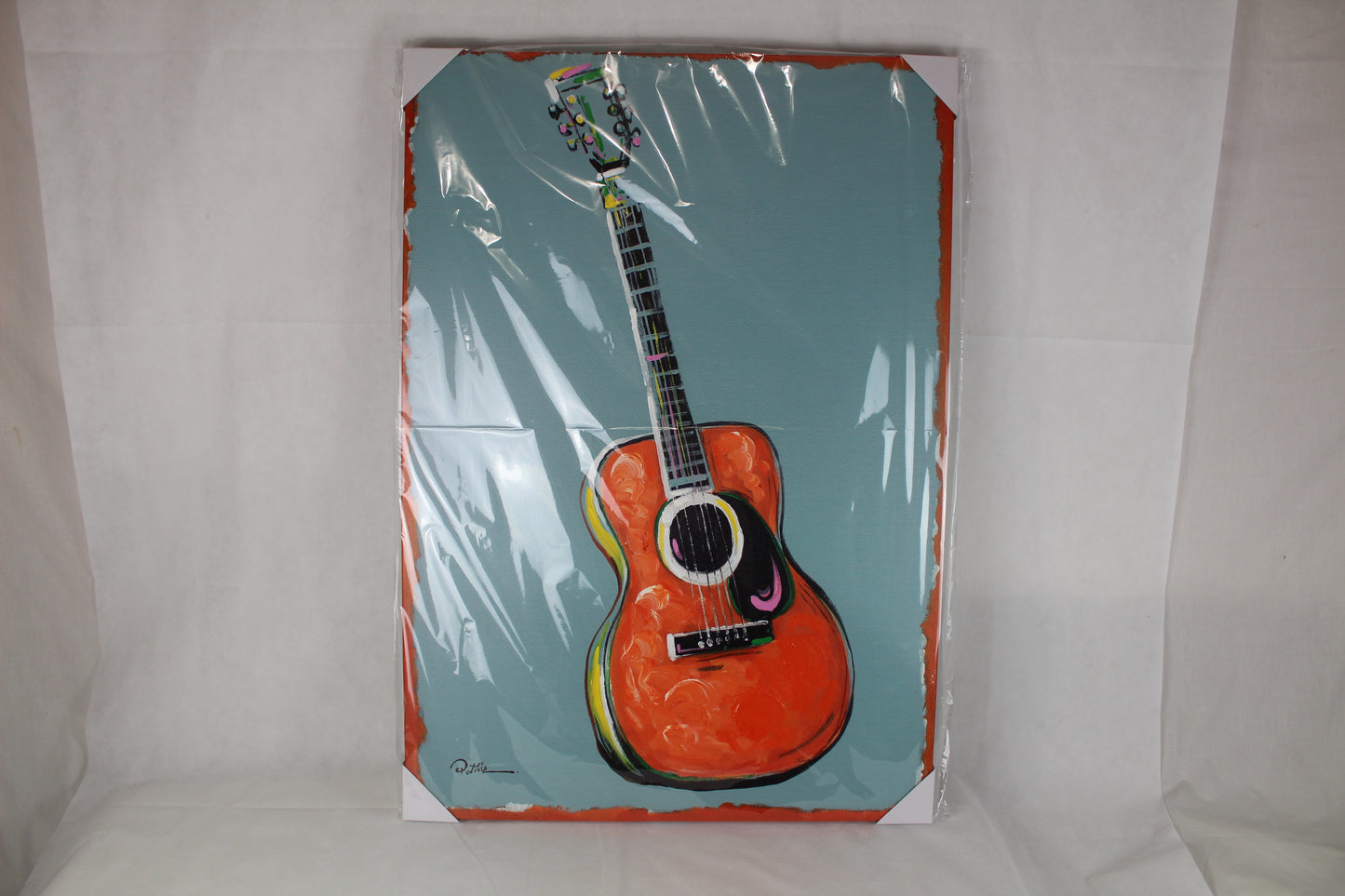 RA0152 28"x40" GUITAR CANVAS PAINTING PICTURE WESTERN COUNTRY HOME WALL DECOR HANDMADE