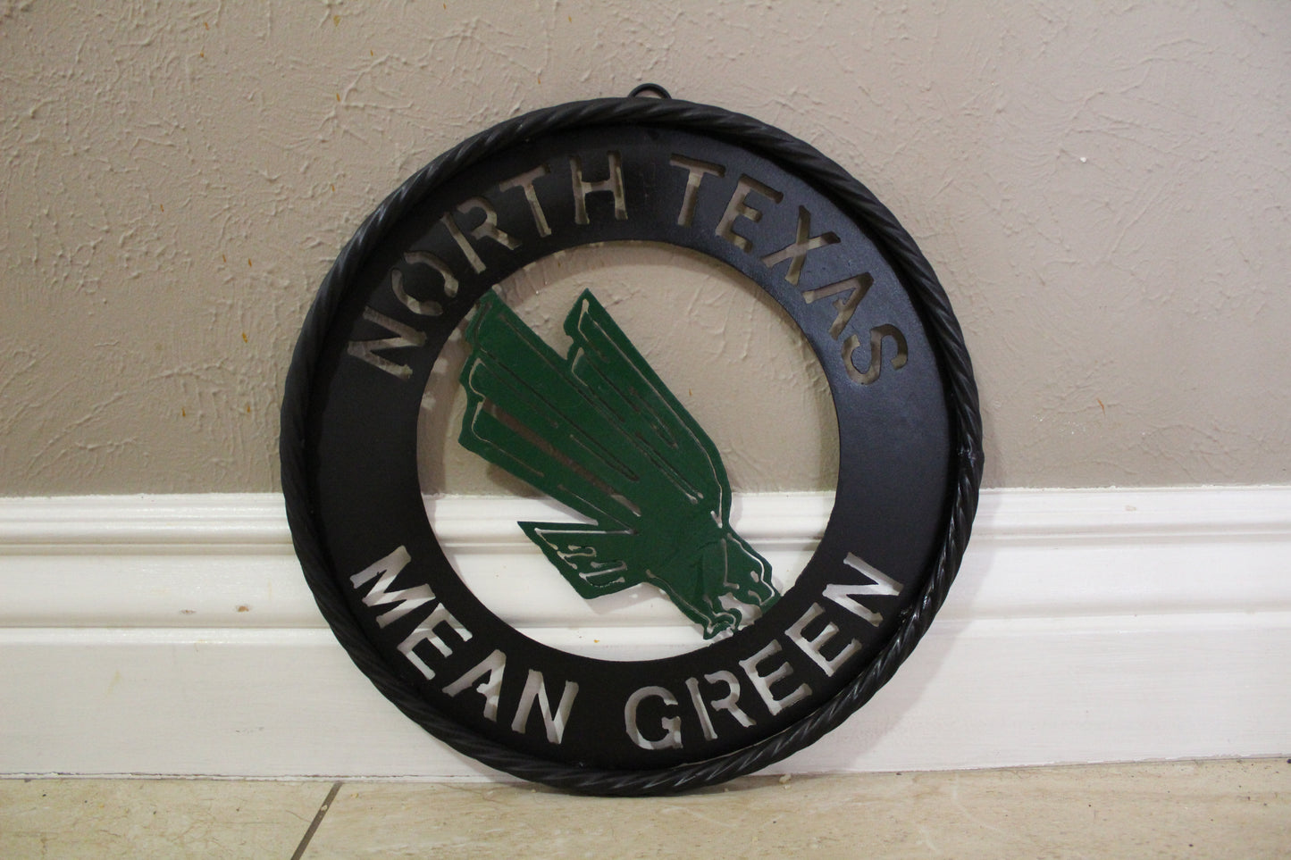 12",18",24" UNT NORTH TEXAS MEAN GREEN METAL CUSTOM VINTAGE CRAFT WALL ART TEAM SIGN HANDMADE