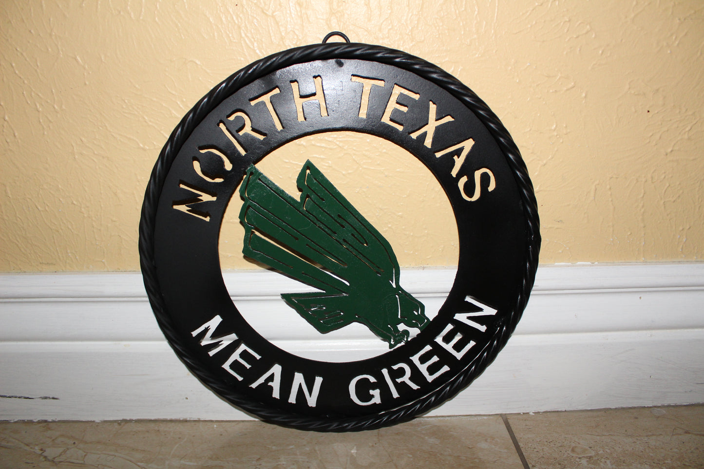 12",18",24" UNT NORTH TEXAS MEAN GREEN METAL CUSTOM VINTAGE CRAFT WALL ART TEAM SIGN HANDMADE