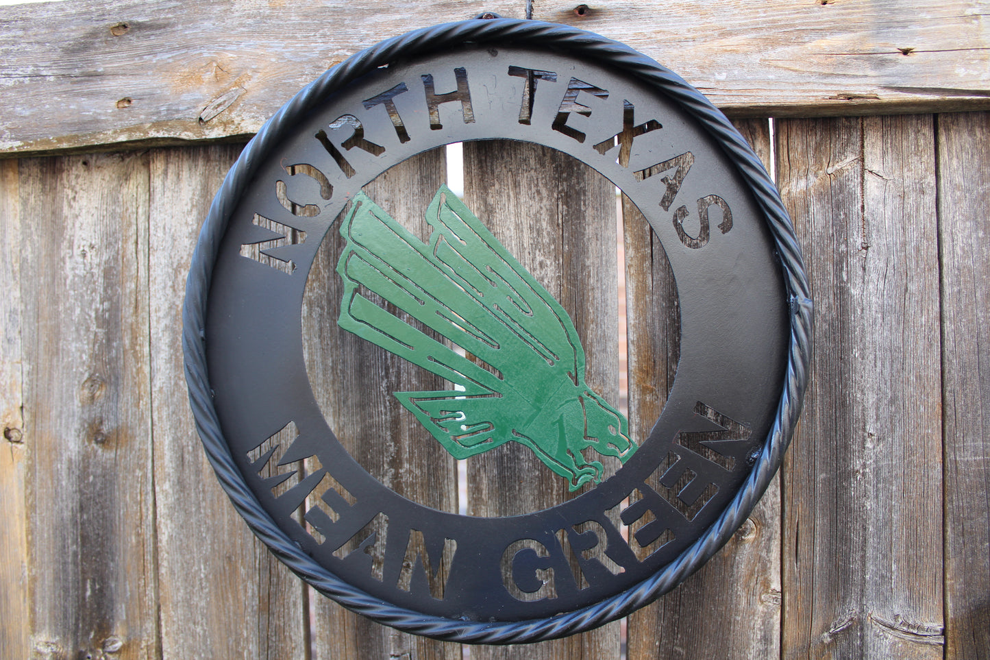 12",18",24" UNT NORTH TEXAS MEAN GREEN METAL CUSTOM VINTAGE CRAFT WALL ART TEAM SIGN HANDMADE