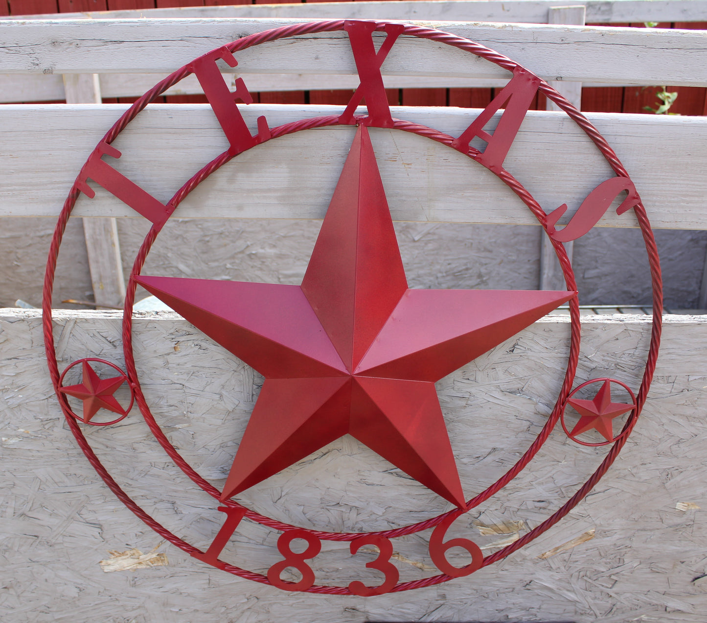 RUSTIC BURGUNDY RED TEXAS 1836 BARN LONE STAR METAL ART WESTERN HOME DECOR BRAND NEW, 24", 32", 36", 40", 44", 50"