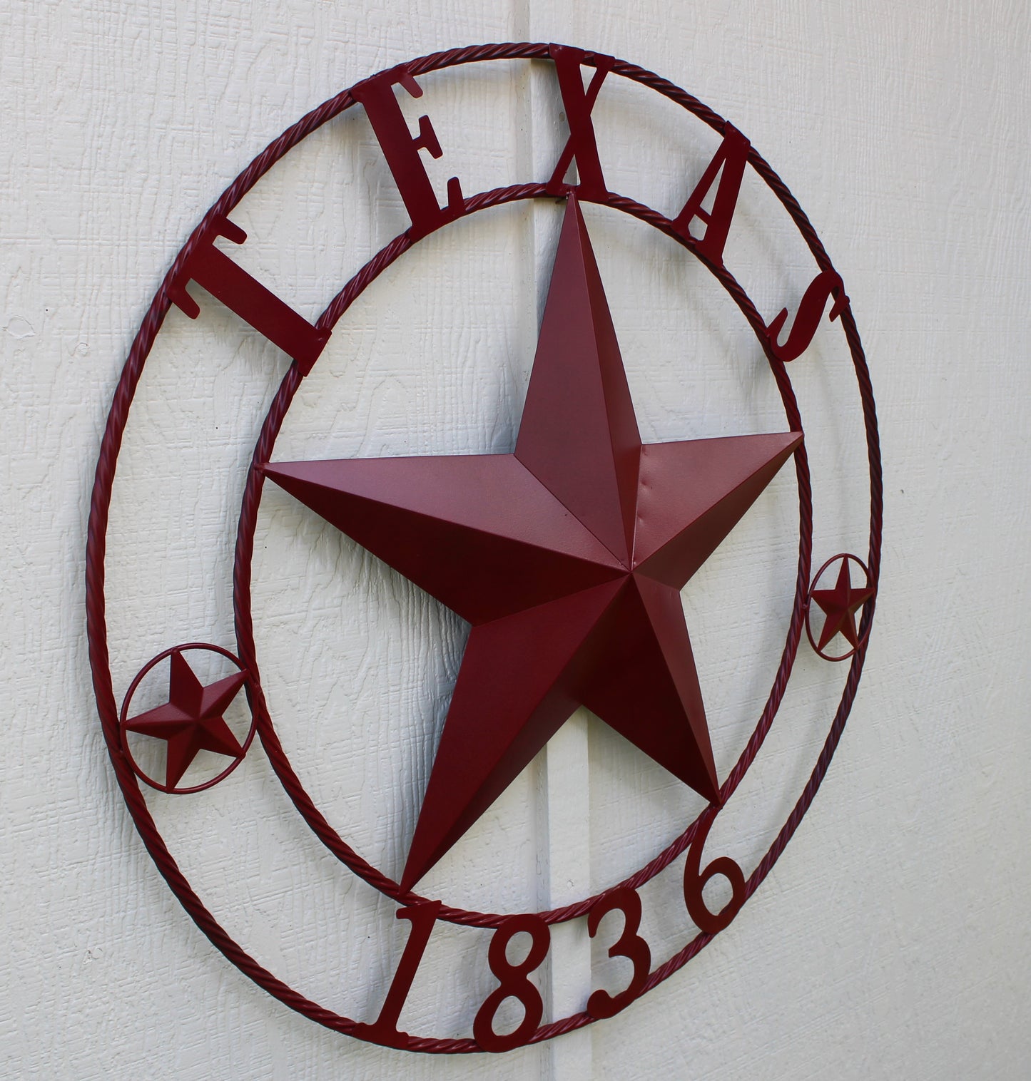 RUSTIC BURGUNDY RED TEXAS 1836 BARN LONE STAR METAL ART WESTERN HOME DECOR BRAND NEW, 24", 32", 36", 40", 44", 50"