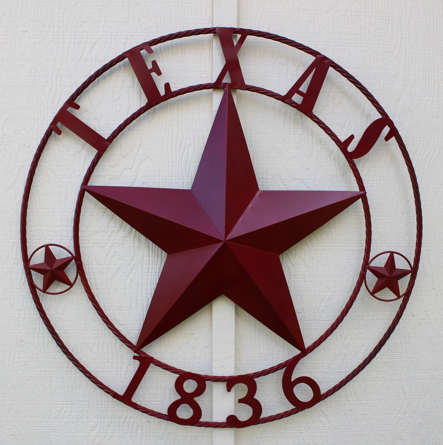 RUSTIC BURGUNDY RED TEXAS 1836 BARN LONE STAR METAL ART WESTERN HOME DECOR BRAND NEW, 24", 32", 36", 40", 44", 50"