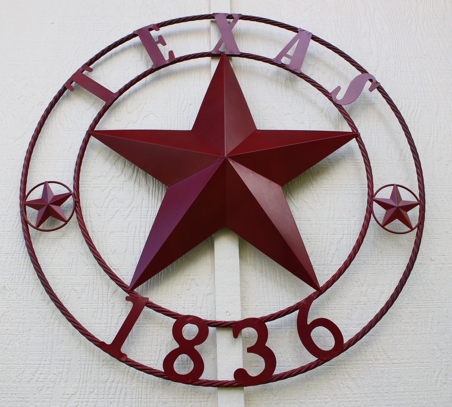 RUSTIC BURGUNDY RED TEXAS 1836 BARN LONE STAR METAL ART WESTERN HOME DECOR BRAND NEW, 24", 32", 36", 40", 44", 50"