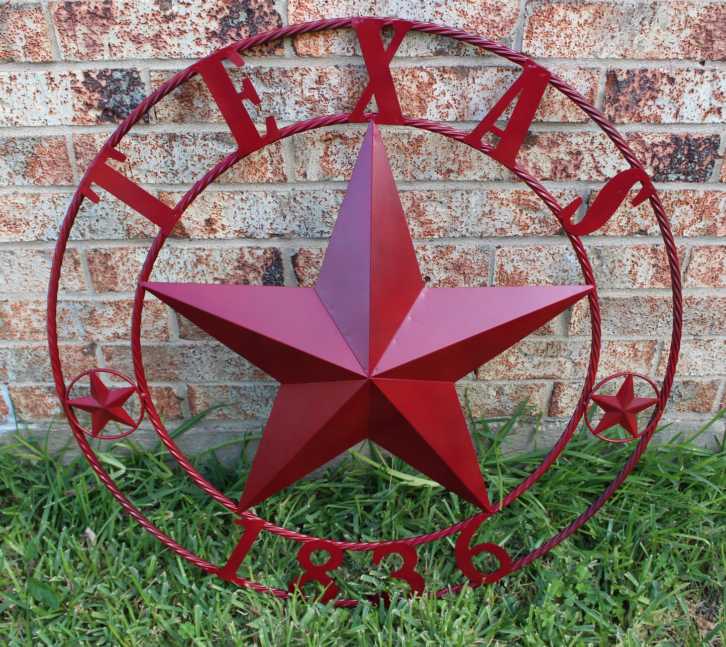 RUSTIC BURGUNDY RED TEXAS 1836 BARN LONE STAR METAL ART WESTERN HOME DECOR BRAND NEW, 24", 32", 36", 40", 44", 50"