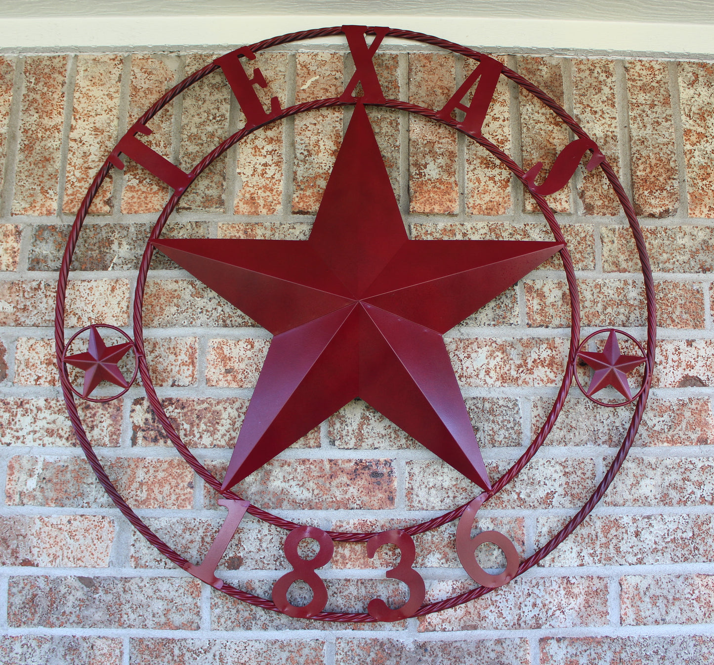 RUSTIC BURGUNDY RED TEXAS 1836 BARN LONE STAR METAL ART WESTERN HOME DECOR BRAND NEW, 24", 32", 36", 40", 44", 50"