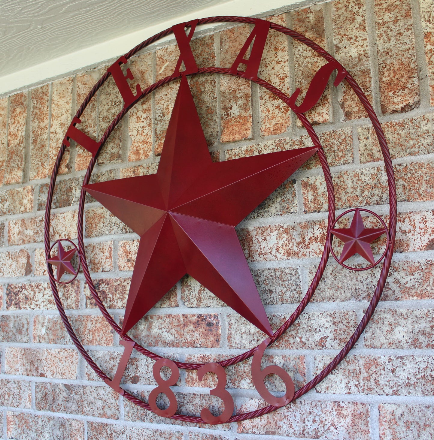 RUSTIC BURGUNDY RED TEXAS 1836 BARN LONE STAR METAL ART WESTERN HOME DECOR BRAND NEW, 24", 32", 36", 40", 44", 50"