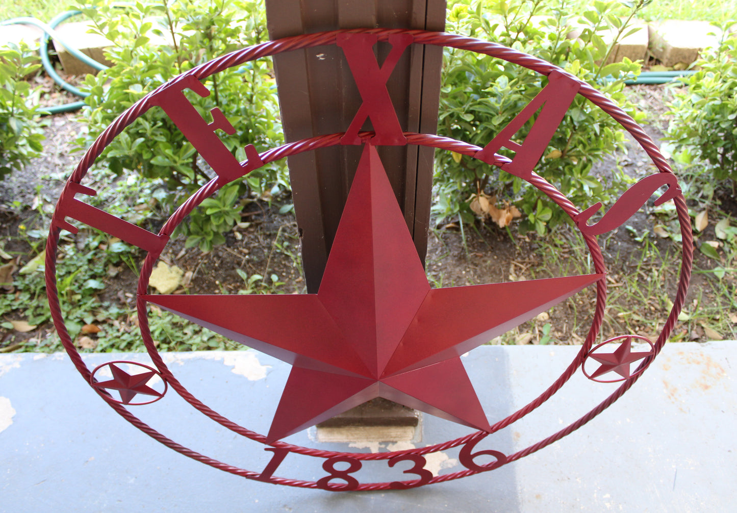 RUSTIC BURGUNDY RED TEXAS 1836 BARN LONE STAR METAL ART WESTERN HOME DECOR BRAND NEW, 24", 32", 36", 40", 44", 50"
