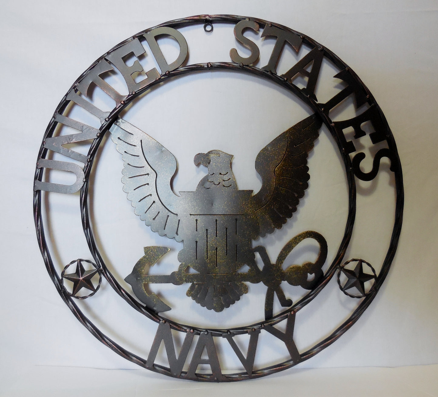 #EH10100 NAVY 24" UNITED STATES USA MILITARY CUSTOM METAL VINTAGE CRAFT SIGN RUSTIC BRONZE HANDMADE