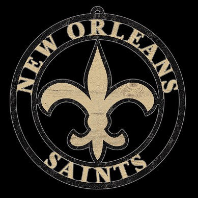 #WC112 NEW ORLEANS SAINTS MDF WOOD NFL TEAM SIGN CUSTOM VINTAGE CRAFT WESTERN HOME DECOR OFFICIAL LICENSED PRODUCT