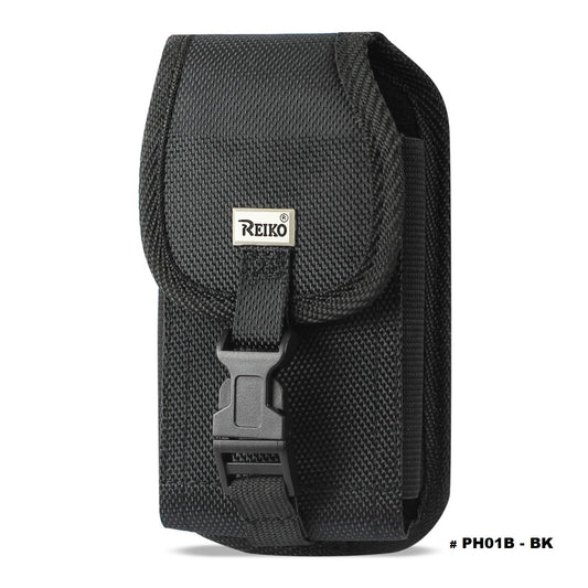 PH01B-BK 7" REIKO XL MEGA EXTRA LARGE VERTICAL CAMO RUGGED POUCH VELCO CLOSURE & BELT LOOP BUCKLE CLIP HOLSTER CELL PHONE CASE UNIVERSAL OVERSIZE --FREE SHIPPING