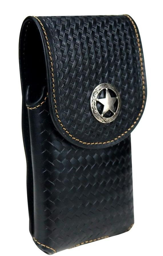 7" LONESTAR BROWN LEATHER POUCH EXTRA LARGE  BELT LOOP HOLSTER CELL PHONE CASE UNIVERSAL OVERSIZE #EH12701--FREE SHIPPING