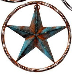 #RT5228 8" RED GREY TURQ METAL BARN LONE STAR WESTERN HOME DECOR HANDMADE BRAND NEW