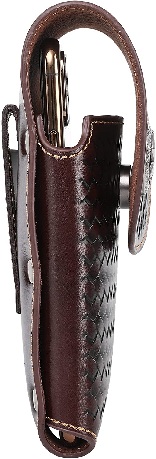 7" LONE STAR LEATHER HOLSTEE COFFEE BROWN STAR POUCH EXTRA LARGE  BELT LOOP CELL PHONE CASE UNIVERSAL OVERSIZE #EH12702--FREE SHIPPING