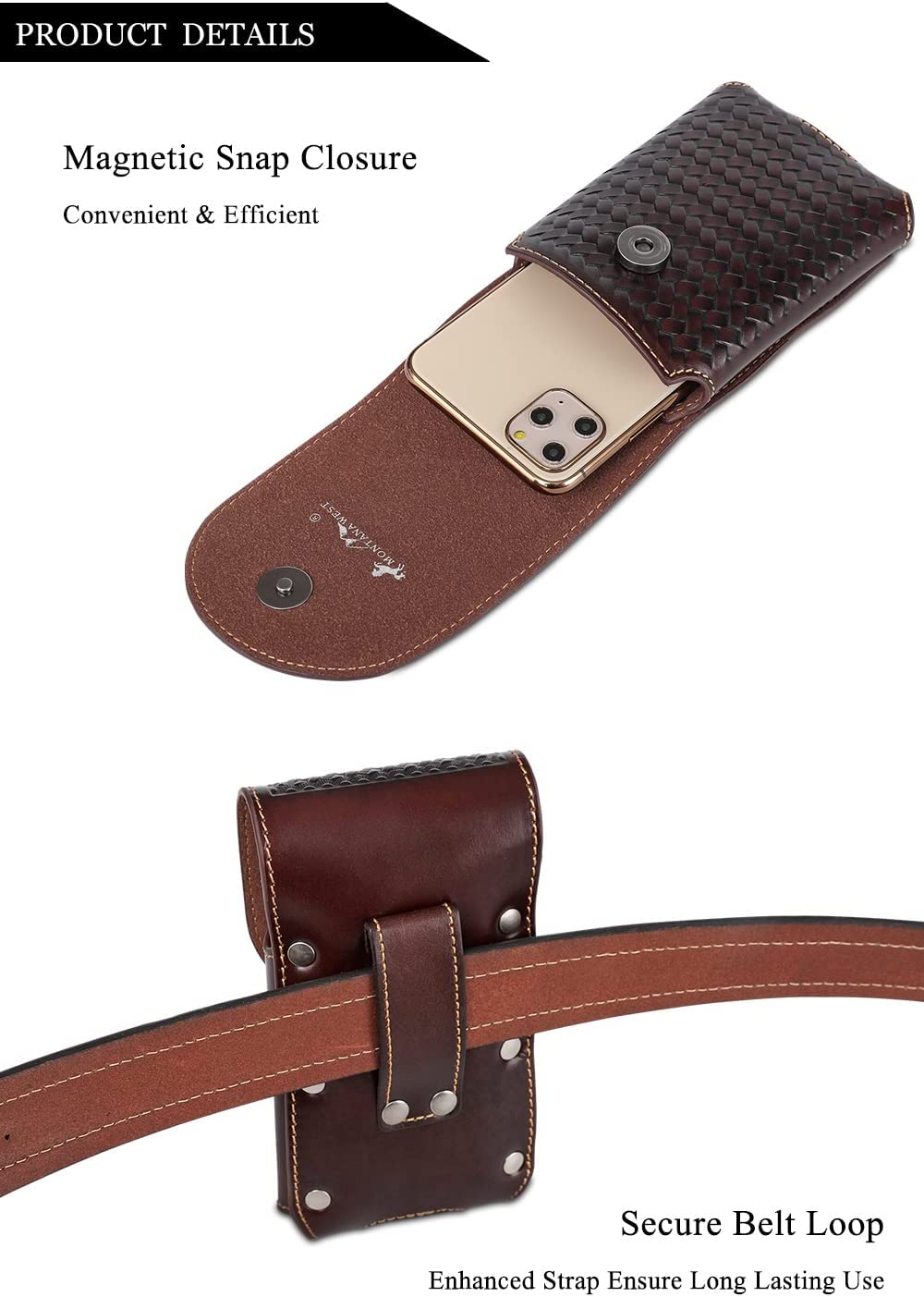 7" LONE STAR LEATHER HOLSTEE COFFEE BROWN STAR POUCH EXTRA LARGE  BELT LOOP CELL PHONE CASE UNIVERSAL OVERSIZE #EH12702--FREE SHIPPING