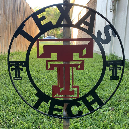 TEXAS TECH CUSTOM METAL VINTAGE CRAFT SIGN WESTERN HOME DECOR HANDMADE 12",18",24",32",36"