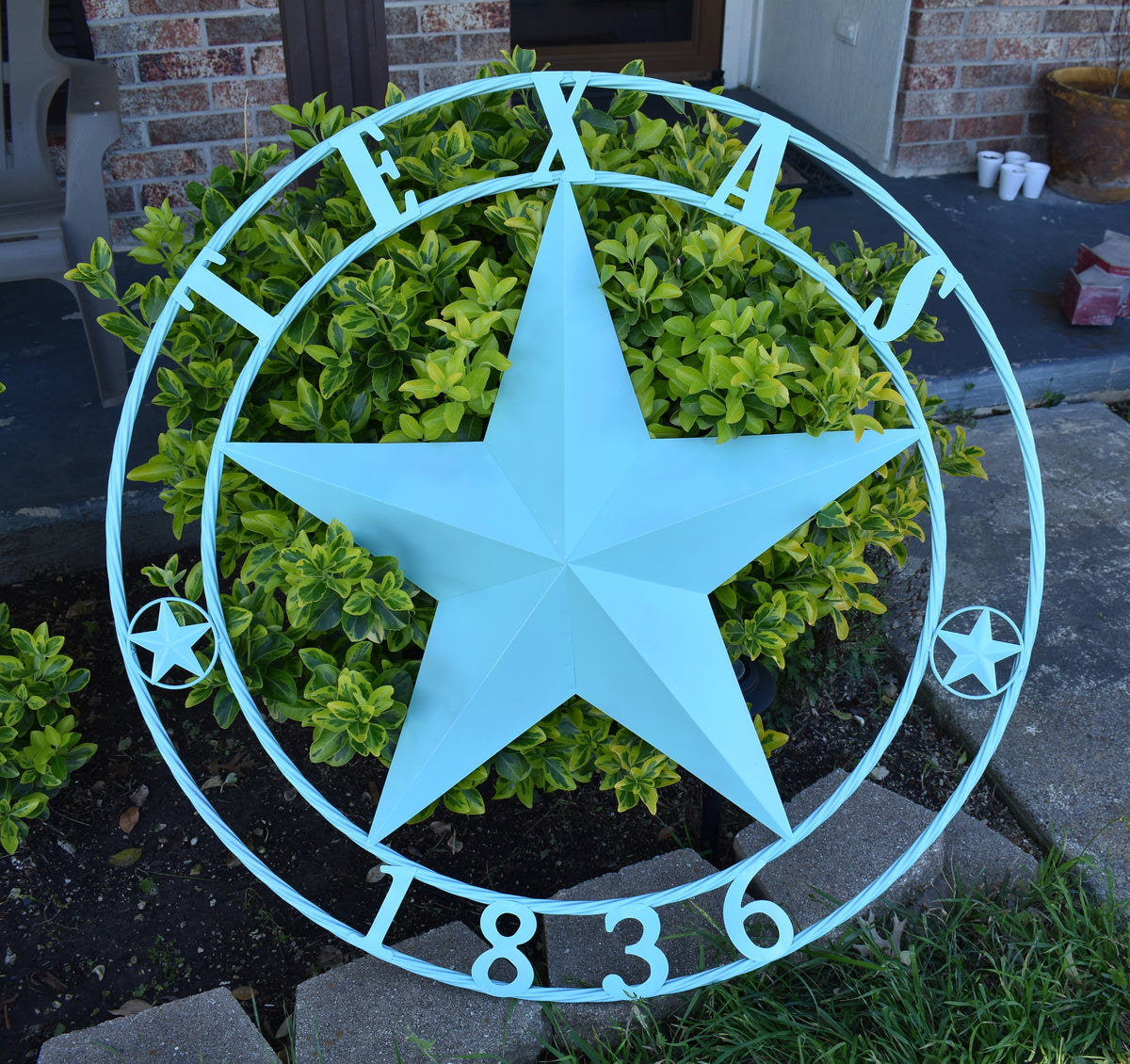 TEXAS 1836 TURQUOISE AQUA BARN METAL 3d LONESTAR WESTERN HOME DECOR NEW #EH12840 24",36",40",50"