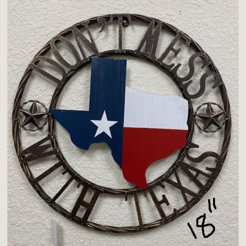 18" DON'T MESS WITH TEXAS MAP METAL WALL ART SIGN WESTERN HOME DECOR NEW #EH12076